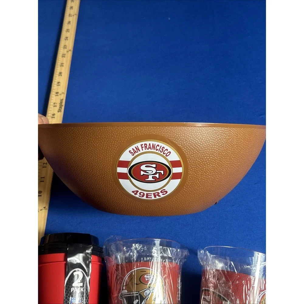 San Francisco 49ers Cups,pizza & Sandwich Container,chip Bowl Bundle Of 11 NFL